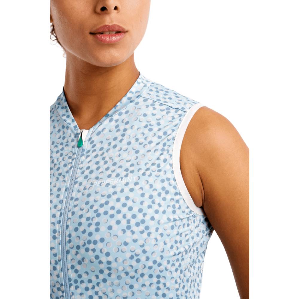 Peppermint Signature Sleeveless Womens Jersey Dots Sea Front Chest Logo Detail 