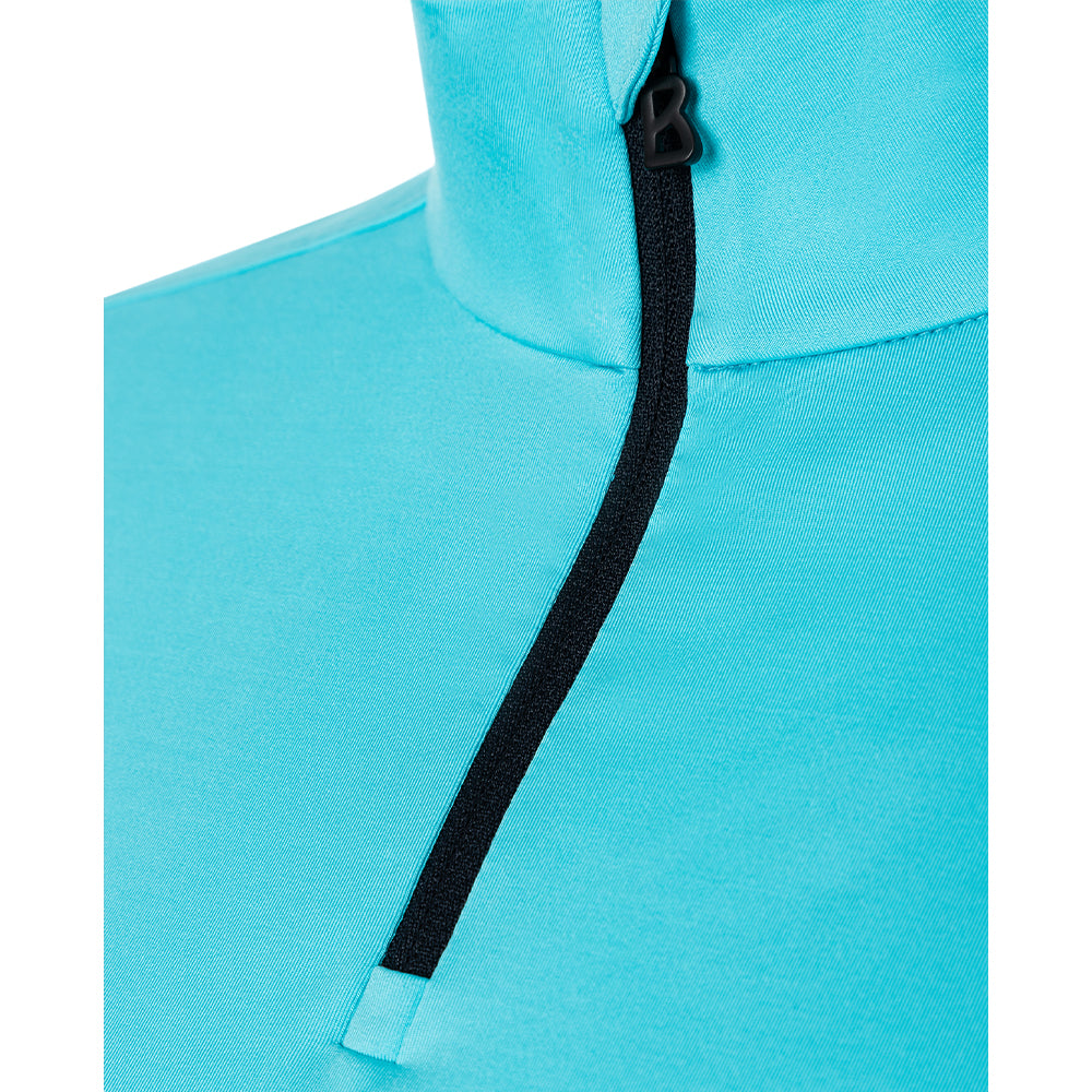 Bogner Estella Womens Zip Turtleneck 2024 Ice Blue Front Zipper Detail