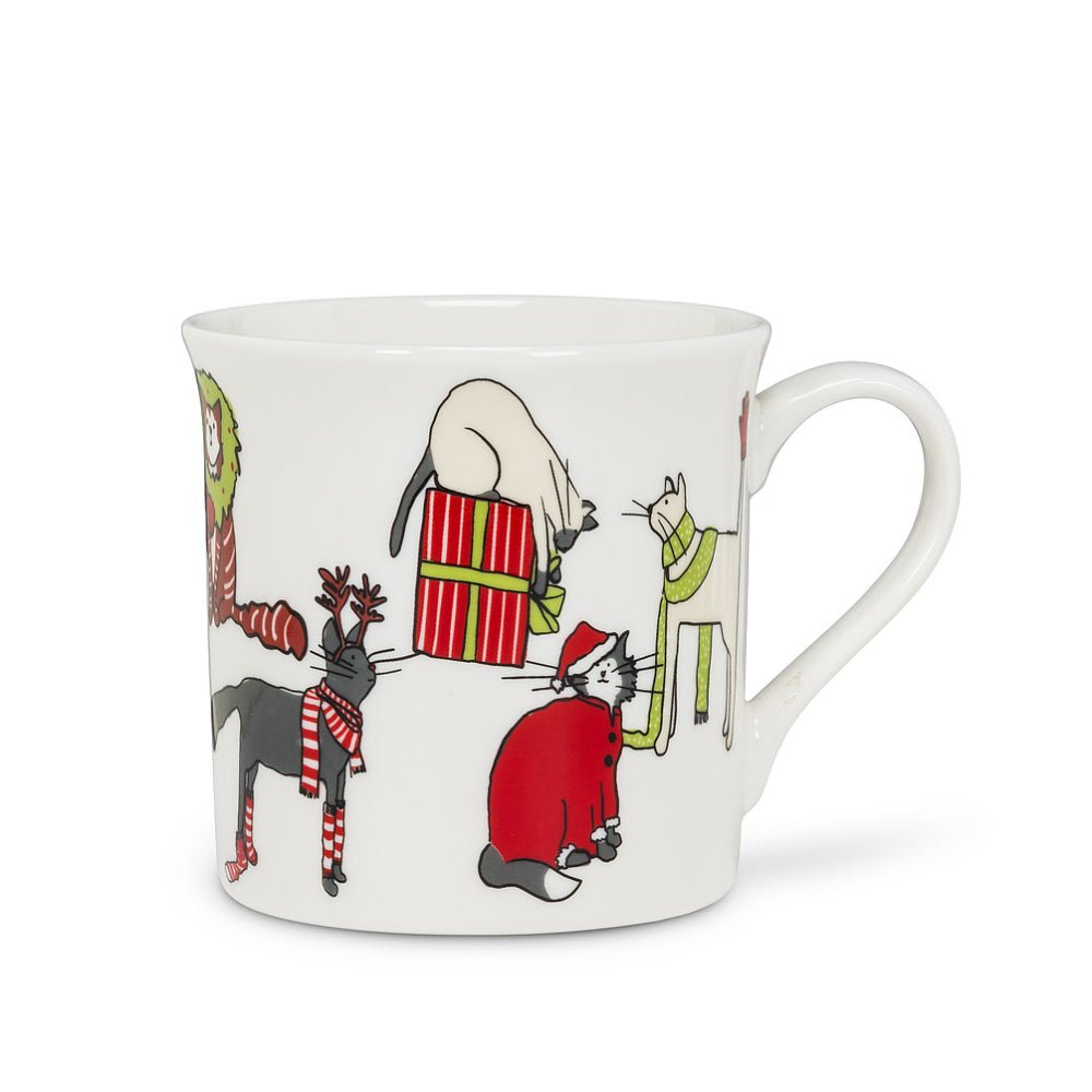 Abbott Holiday Cats Mug - Skiis & Biikes