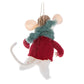 Abbott Mouse in Sweater Ornament - Skiis & Biikes