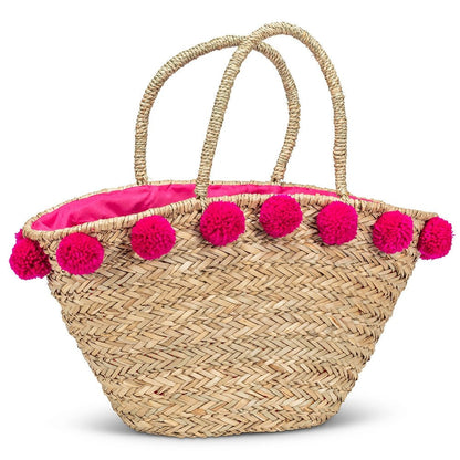 Abbott Tote with Jumbo Pompoms - Skiis & Biikes