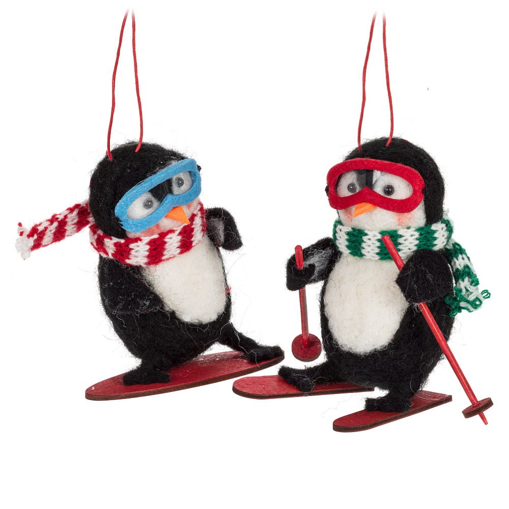 Abbott Winter Sport Penguin Ornament - Skiis & Biikes