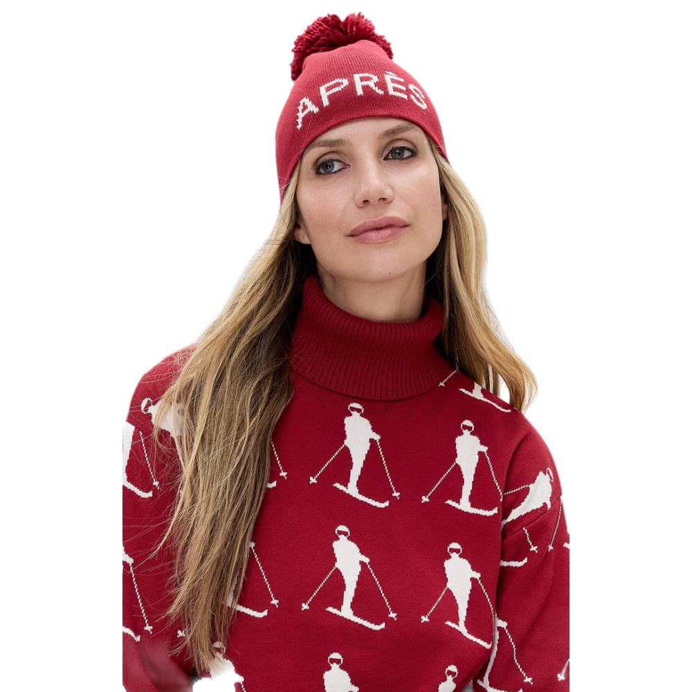 Alp N Rock Purple Pom Beanie with APRÈS Knit Aprés Beanie – Frost – Ski Like a Girl main image 2
