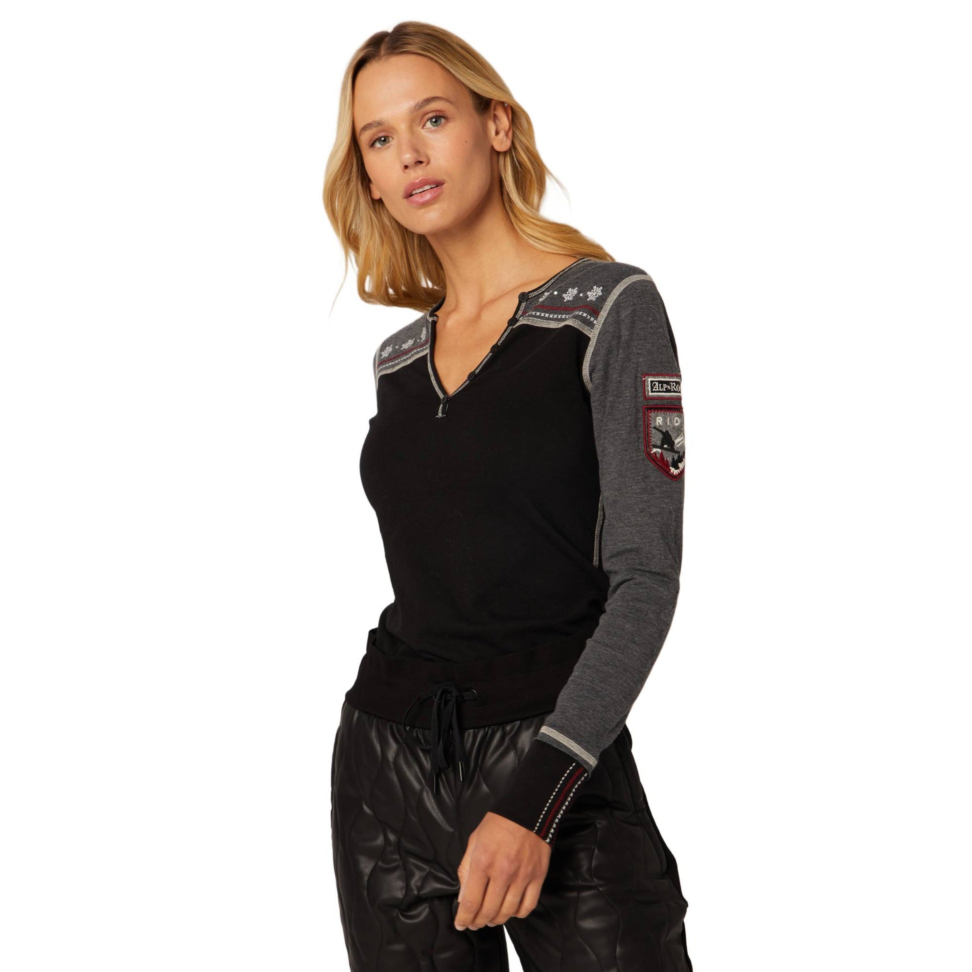 Alp N Rock Gigi Womens Henley Shirt 2025 - Skiis & Biikes