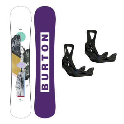Burton Hideaway Womens Snowboard + Step On Womens Snowboard Bindings 2026 Bundle - Skiis & Biikes