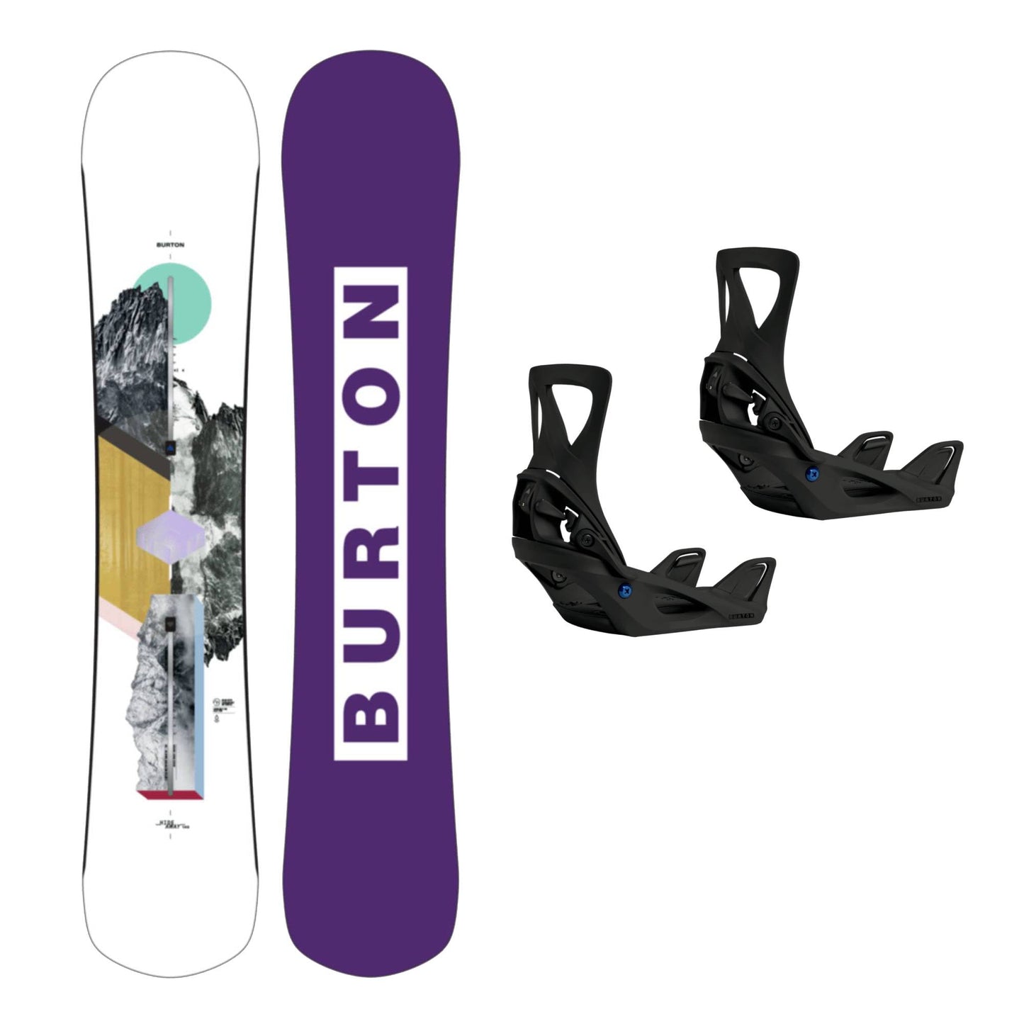 Burton Hideaway Womens Snowboard + Step On Womens Snowboard Bindings 2026 Bundle - Skiis & Biikes