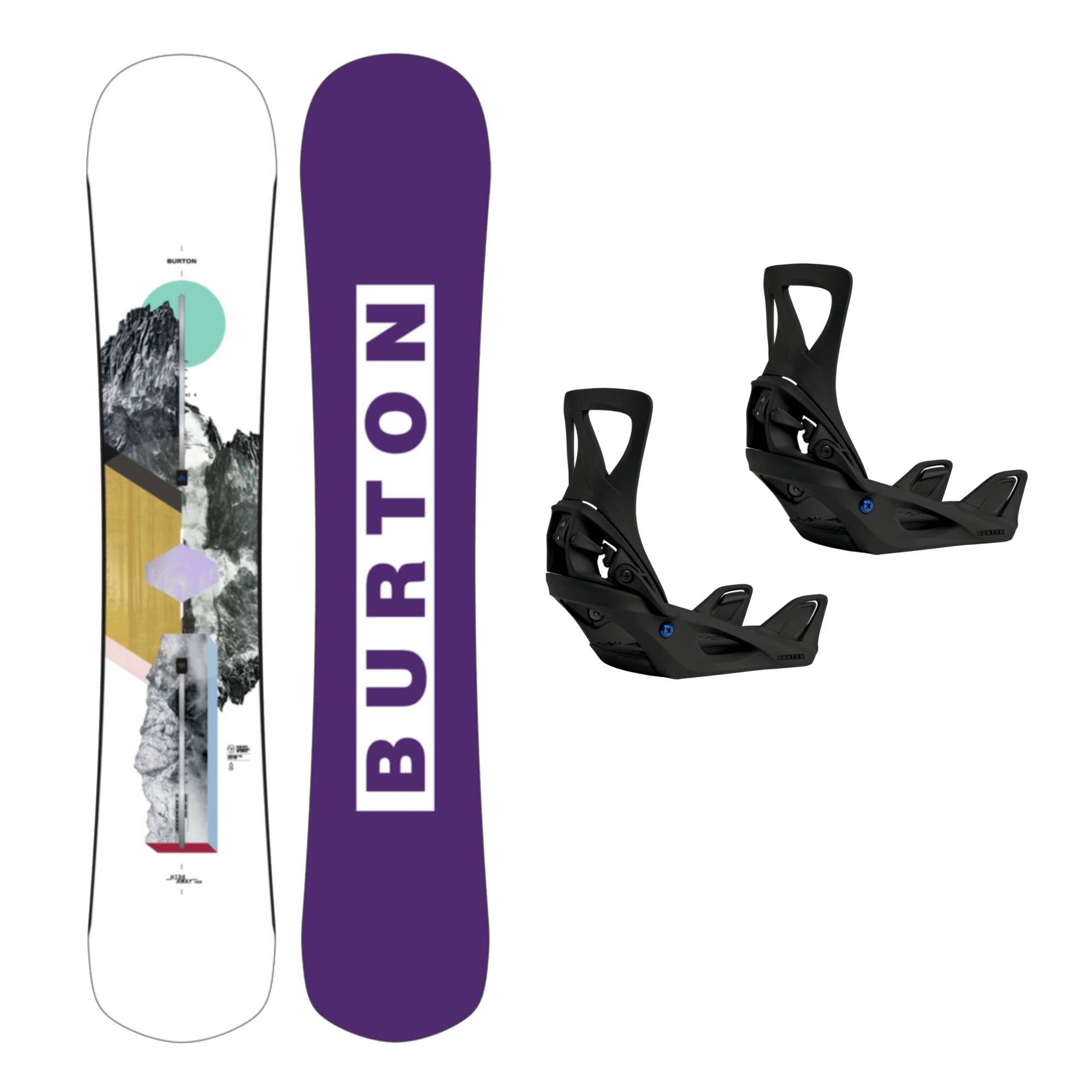 Burton Hideaway Womens Snowboard + Step On Womens Snowboard Bindings 2026 Bundle - Skiis & Biikes