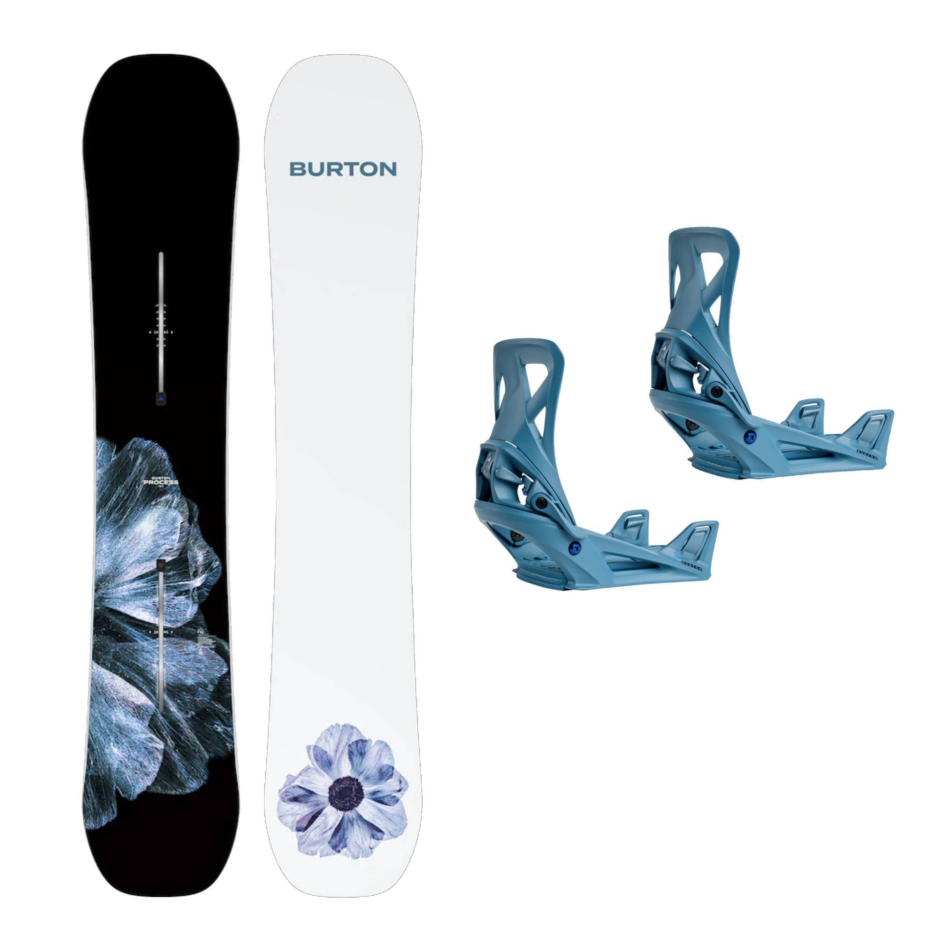 Burton Process Snowboard + Step On Snowboard Bindings 2026 Bundle - Skiis & Biikes