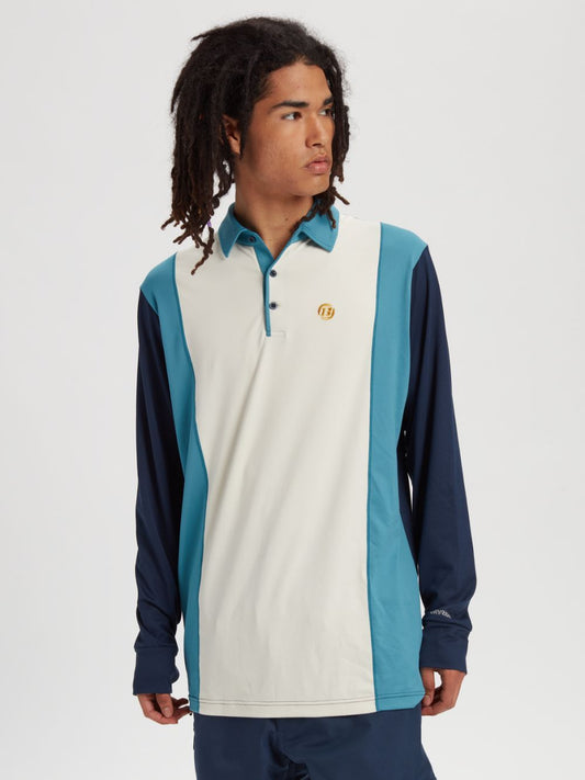 Burton Retro Midweight Men's Baselayer Polo Shirt - Skiis & Biikes