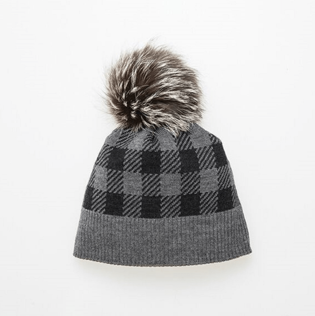 Canadian Hat Canada Plaid Pom Adult Beanie 2019 - Skiis & Biikes