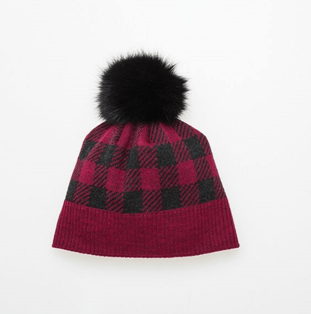 Canadian Hat Canada Plaid Pom Adult Beanie 2019 - Skiis & Biikes