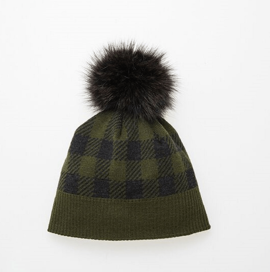 Canadian Hat Canada Plaid Pom Adult Beanie 2019 - Skiis & Biikes