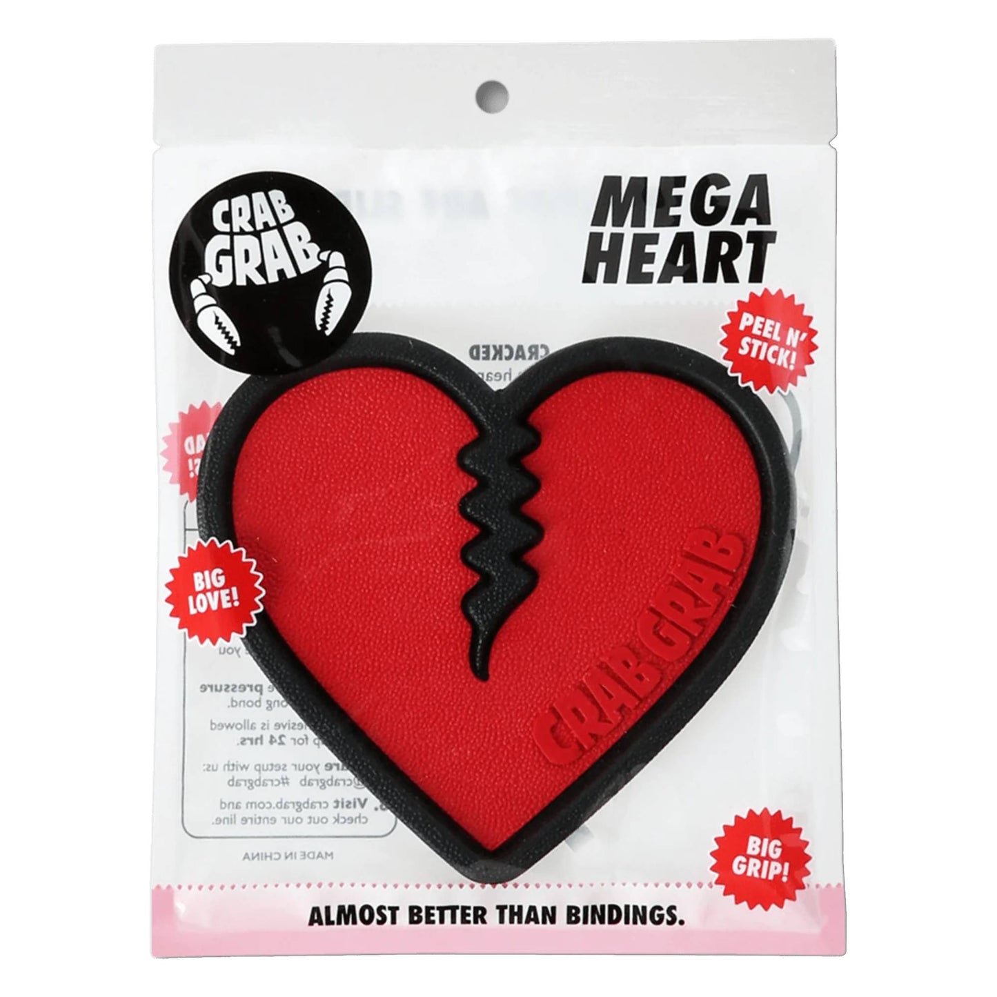 Crab Grab Mega Heart Stomp Pad - Skiis & Biikes