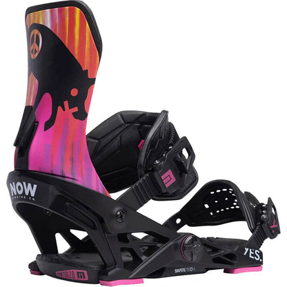 Now x YES Snowboard Bindings 2024 Black Pink