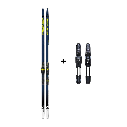 Fischer Twin Skin Performance Medium IFP Nordic Skis and Control Step In IFP Nordic Bindings - Skiis & Biikes
