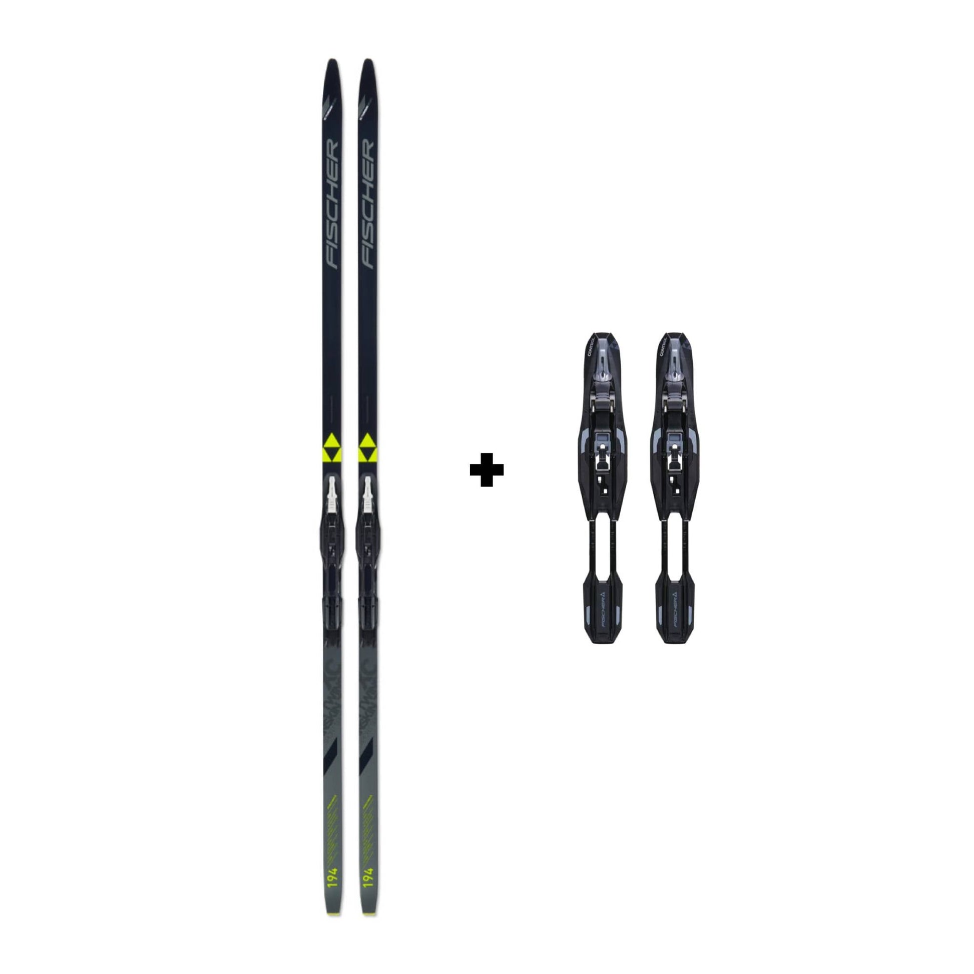 Fischer Twin Skin Sport EF IFP Nordic Skis and Control Step In IFP Nordic Bindings - Skiis & Biikes