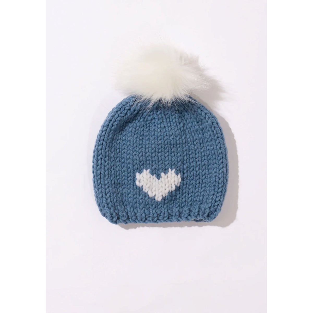 GOGO Women\'s Heart Toque Beanie Hat HEART GEM BEANIE Blue Knitted Roll Up Hat by KURT GEIGER LONDON main image 3