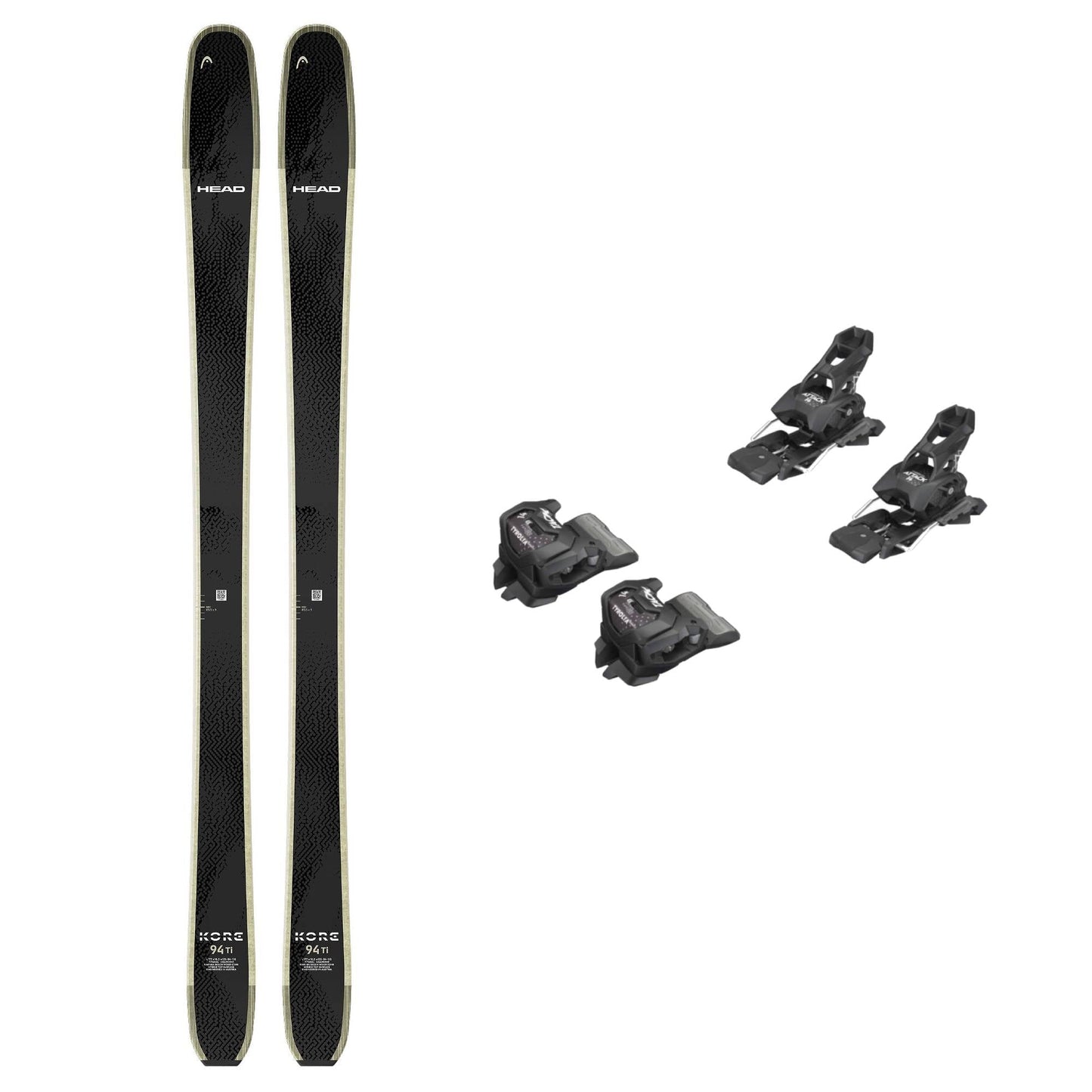 Head Kore 94 Ti and Attack 14 GW Black Binding 2026 - Skiis & Biikes