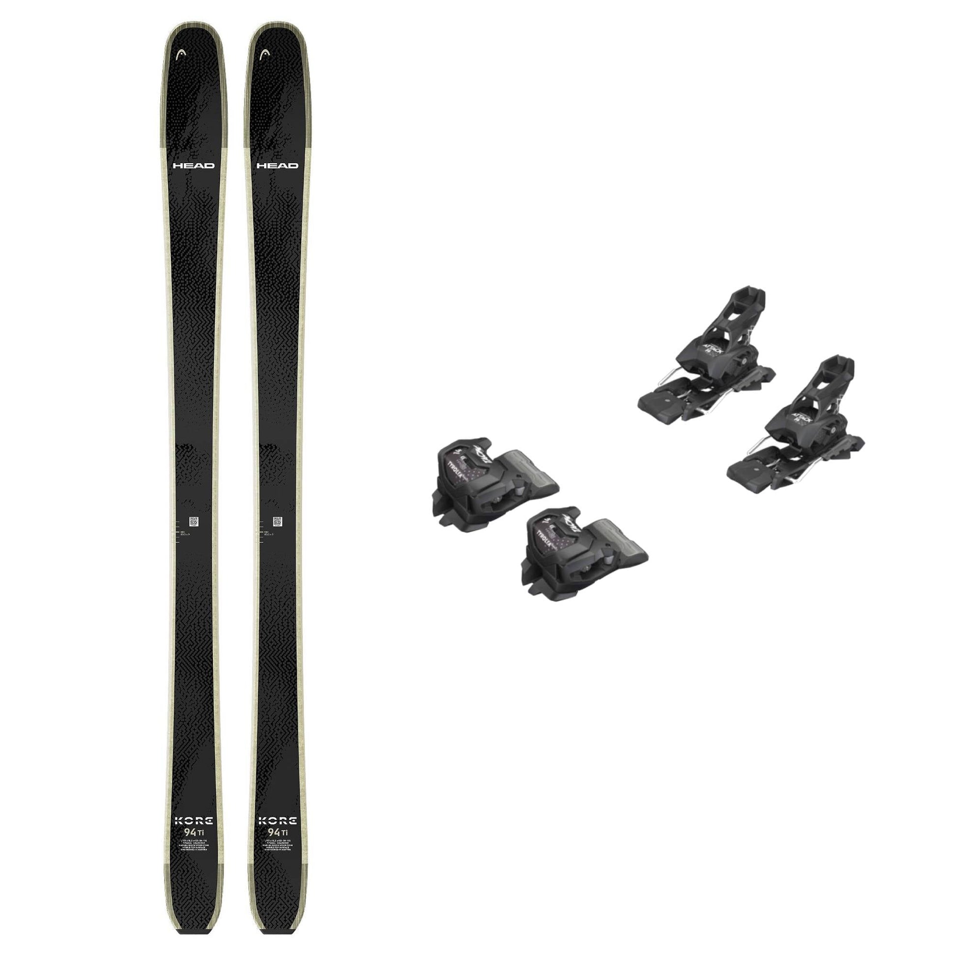 Head Kore 94 Ti and Attack 14 GW Black Binding 2026 - Skiis & Biikes