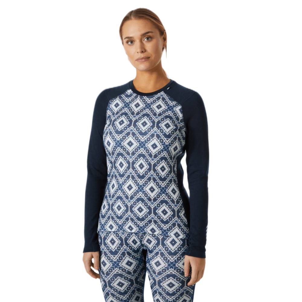 Helly Hansen Lifa Merino MW Graph Womens Crew 2024 - Skiis & Biikes