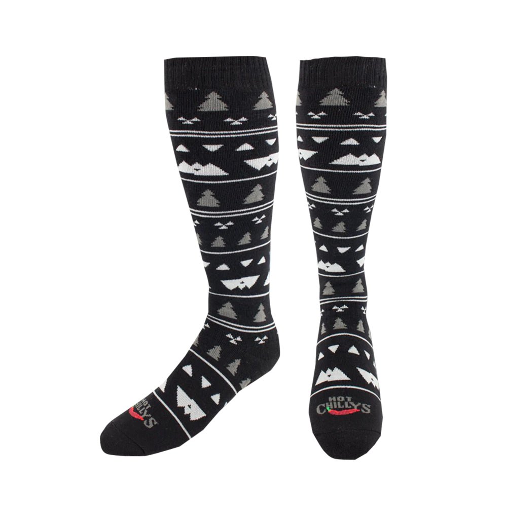 Hot Chilly's Black Echo Mens Sock - Skiis & Biikes