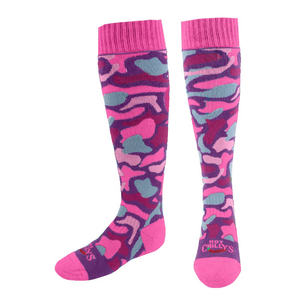 Hot Chilly's Camo Youth Mid Volume Sock - Skiis & Biikes