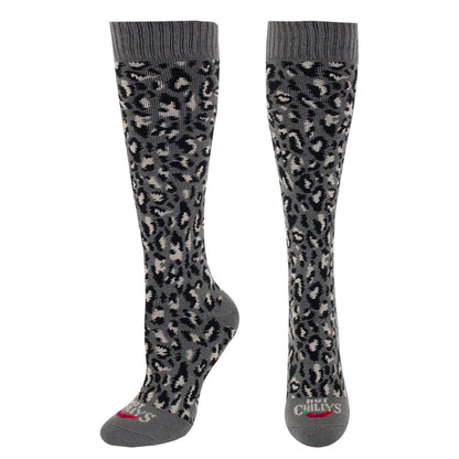 Hot Chilly's Cheetah Mid Vol Womens Sock - Skiis & Biikes