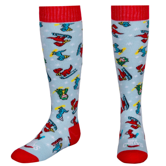 Hot Chilly's Dinos Mid Volume Youth Sock - Skiis & Biikes