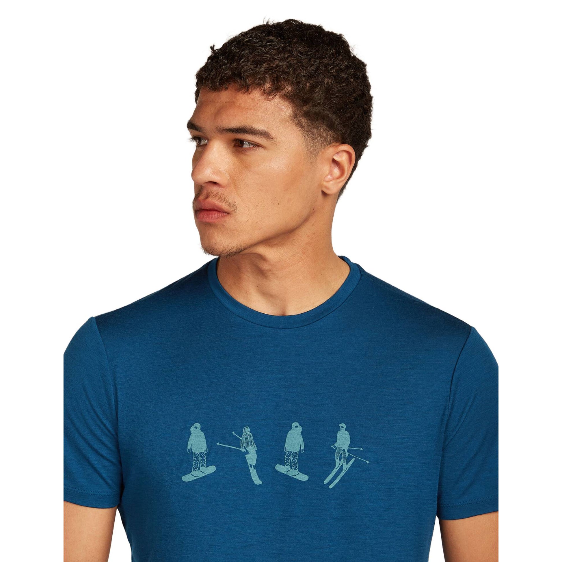 Icebreaker 150 Tech Lite Snow Day Mens SS Tee - Skiis & Biikes
