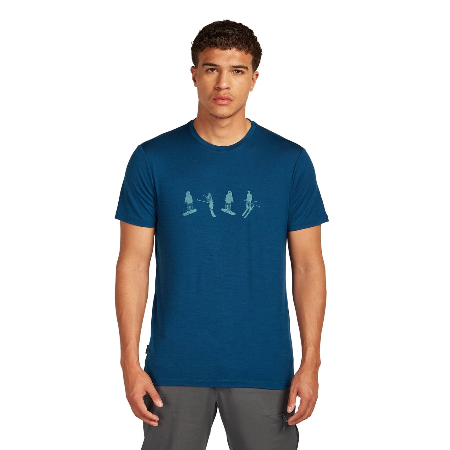 Icebreaker 150 Tech Lite Snow Day Mens SS Tee - Skiis & Biikes