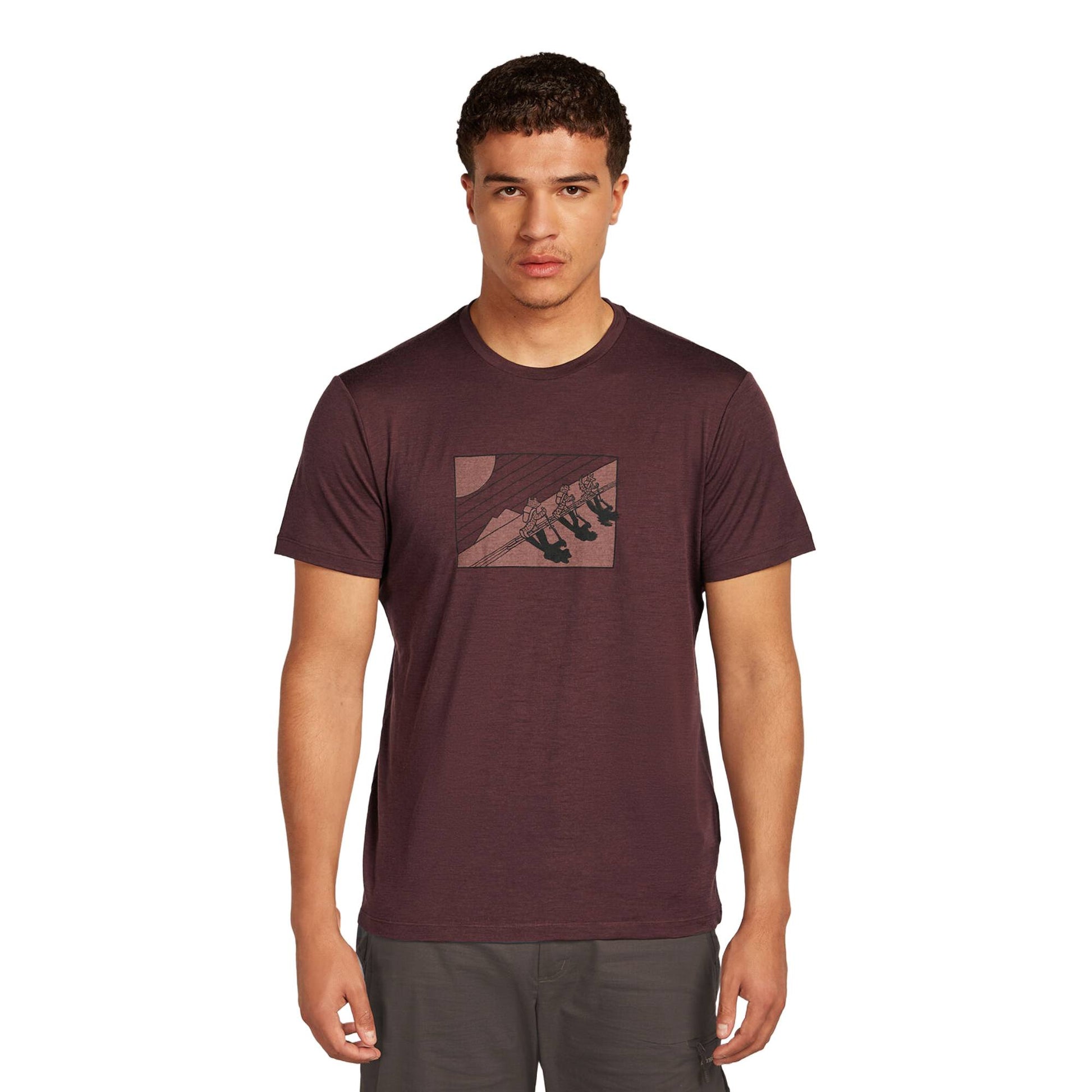 Icebreaker 150 Tech Lite Wild Pack Mens SS Tee - Skiis & Biikes