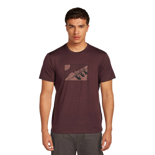 Icebreaker 150 Tech Lite Wild Pack Mens SS Tee - Skiis & Biikes
