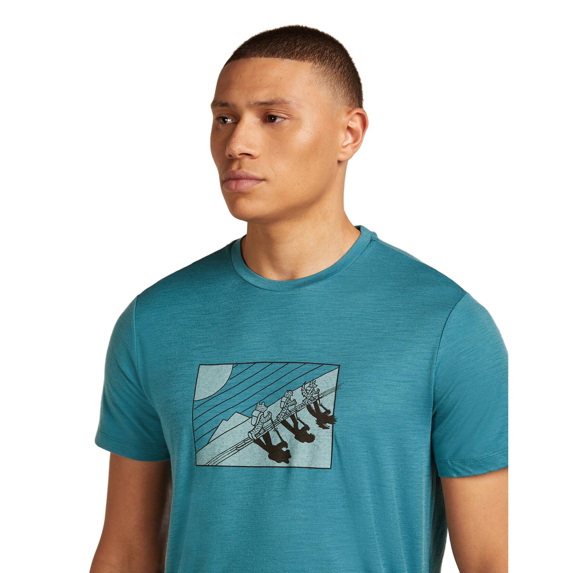 Icebreaker 150 Tech Lite Wild Pack Mens SS Tee - Skiis & Biikes