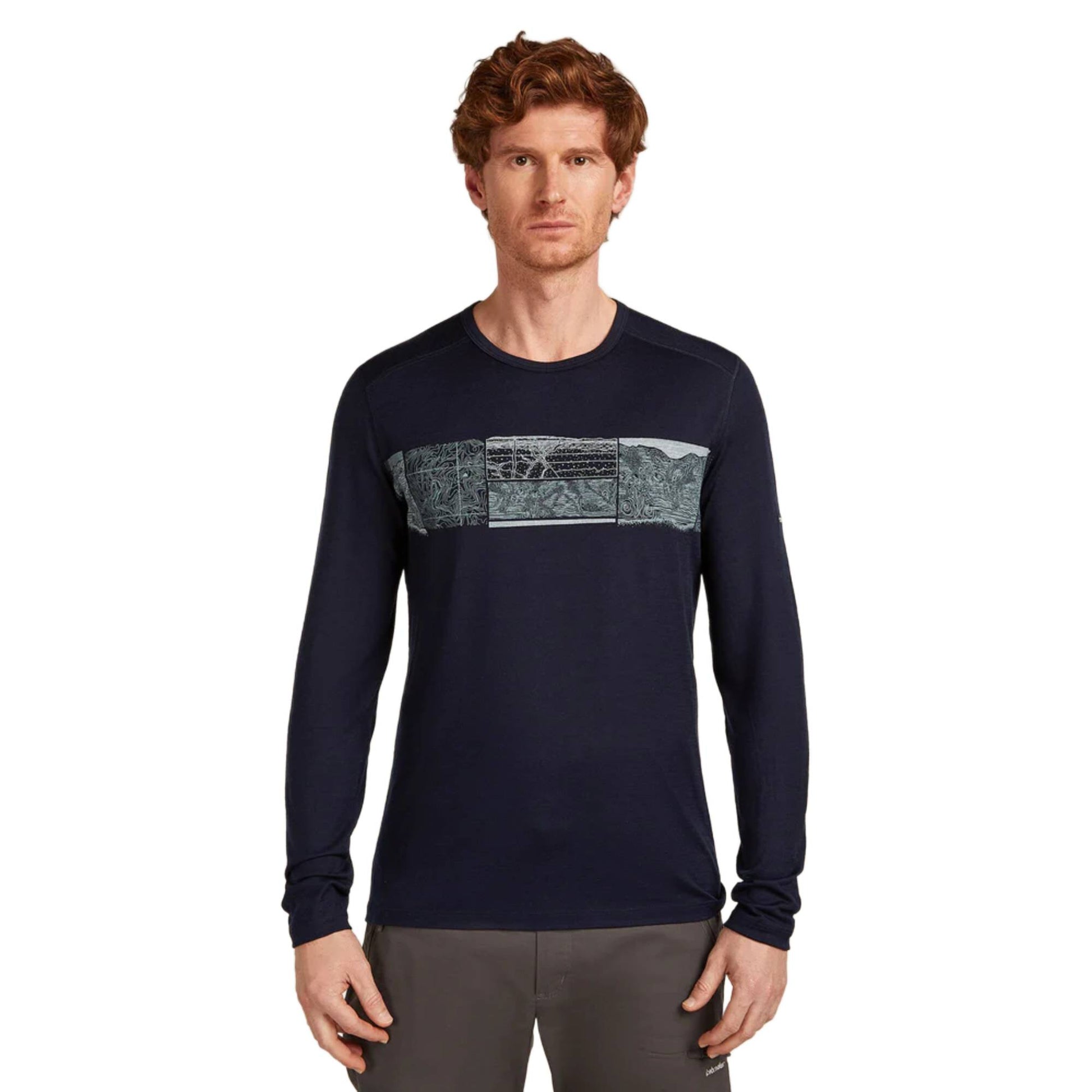 Icebreaker 200 Oasis LS Mens Crewe GRX1 - Skiis & Biikes
