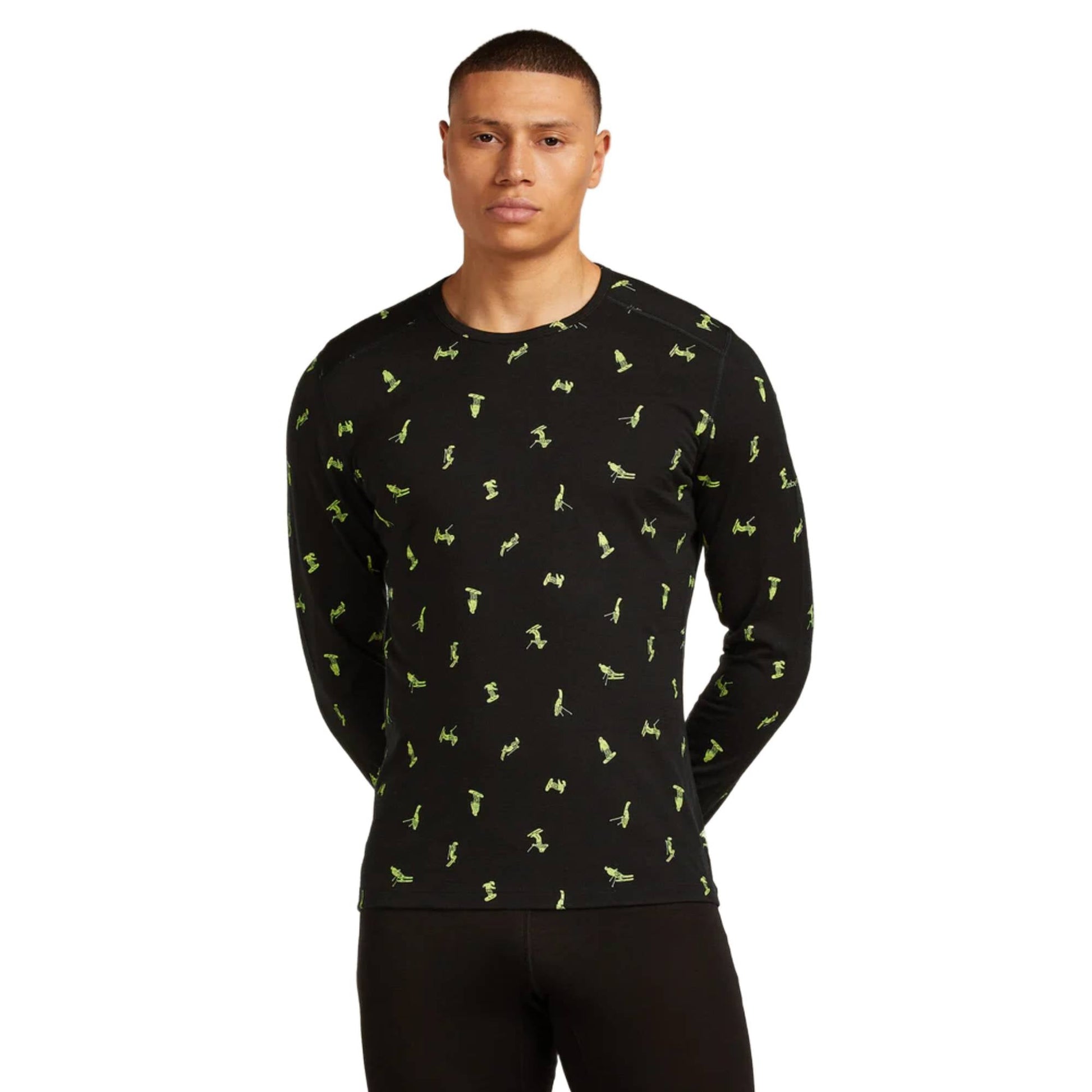 Icebreaker 200 Oasis LS Mens Crewe GRX2 - Skiis & Biikes