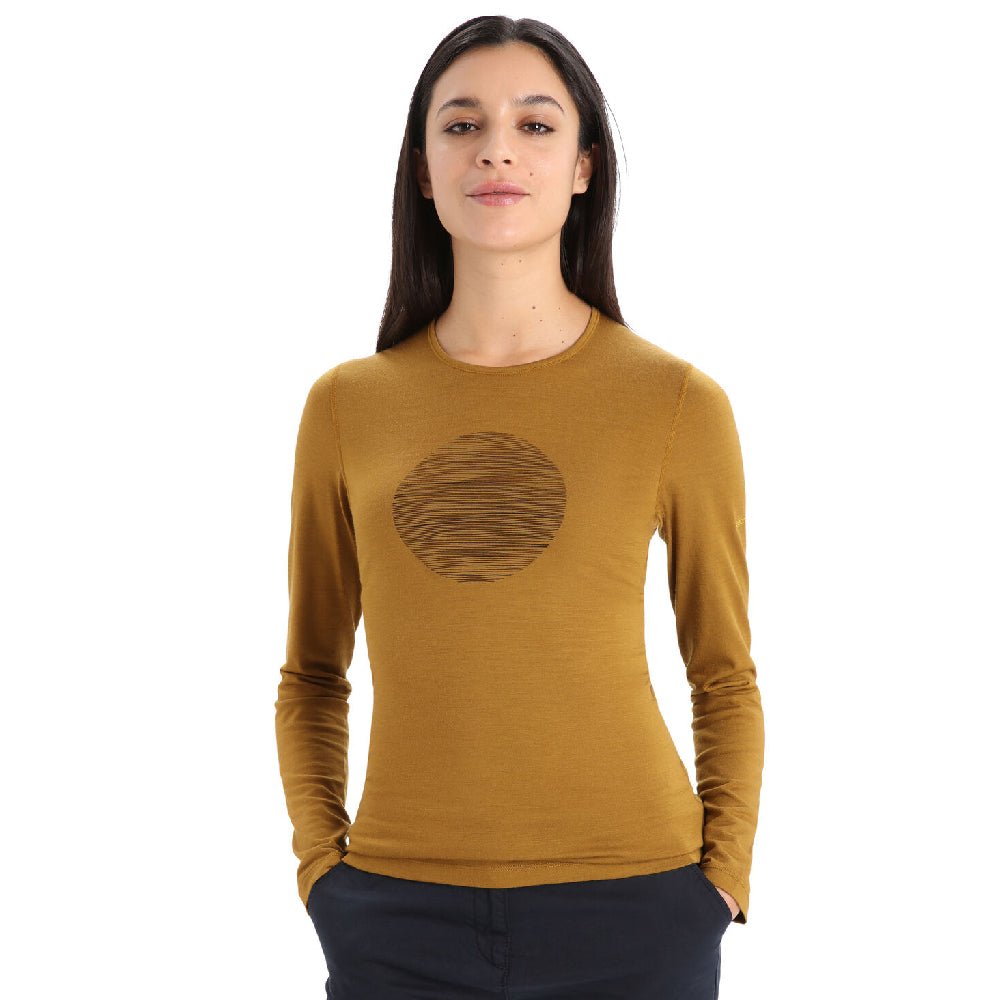 Icebreaker 200 Oasis Ski Circle Womens LS Crewe - Skiis & Biikes