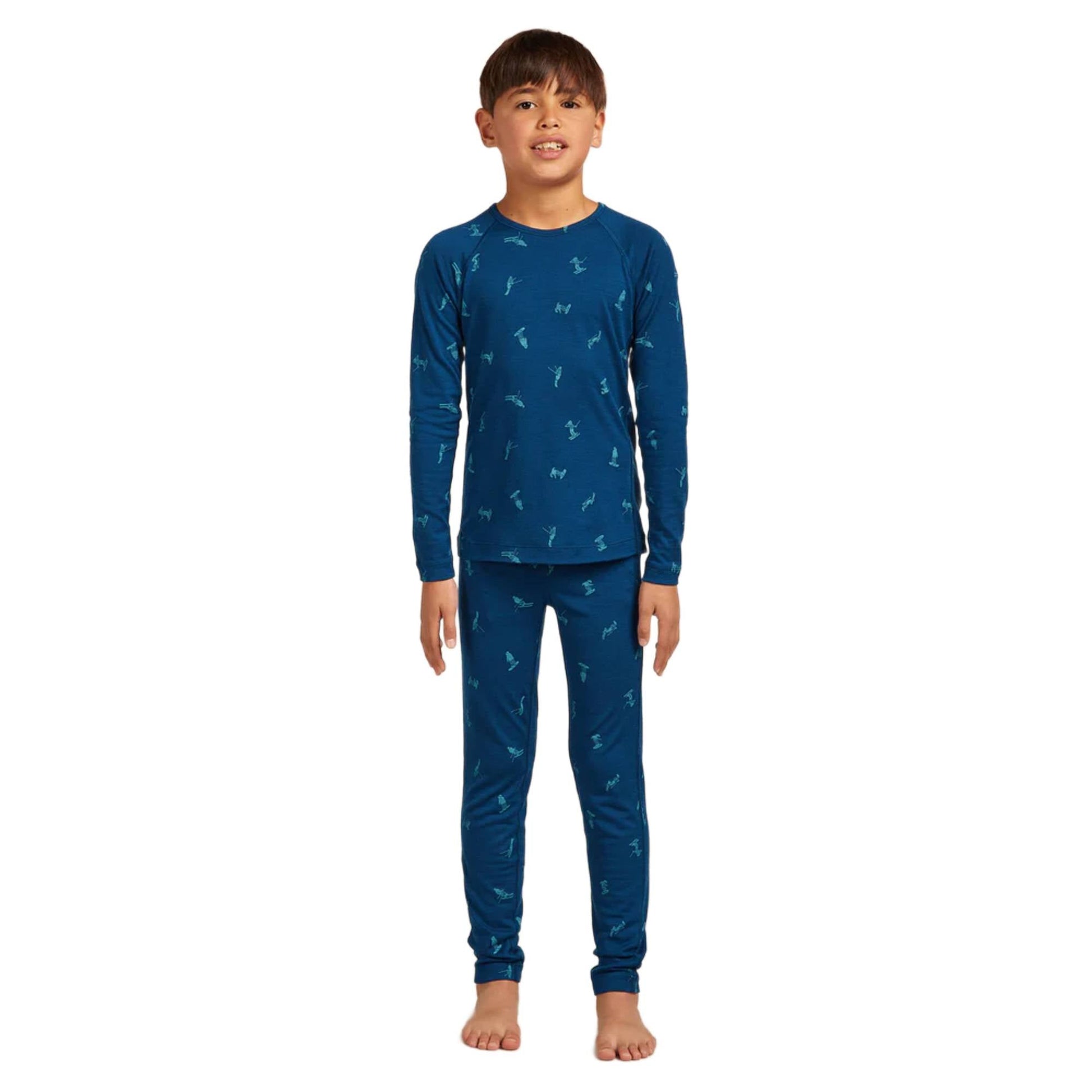 Icebreaker 200 Oasis Snow Day Kids LS Crewe - Skiis & Biikes