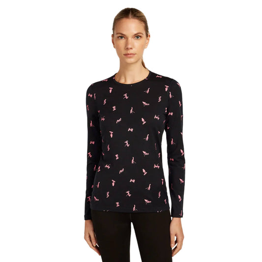 Icebreaker 200 Oasis Snow Day Womens LS Crewe - Skiis & Biikes