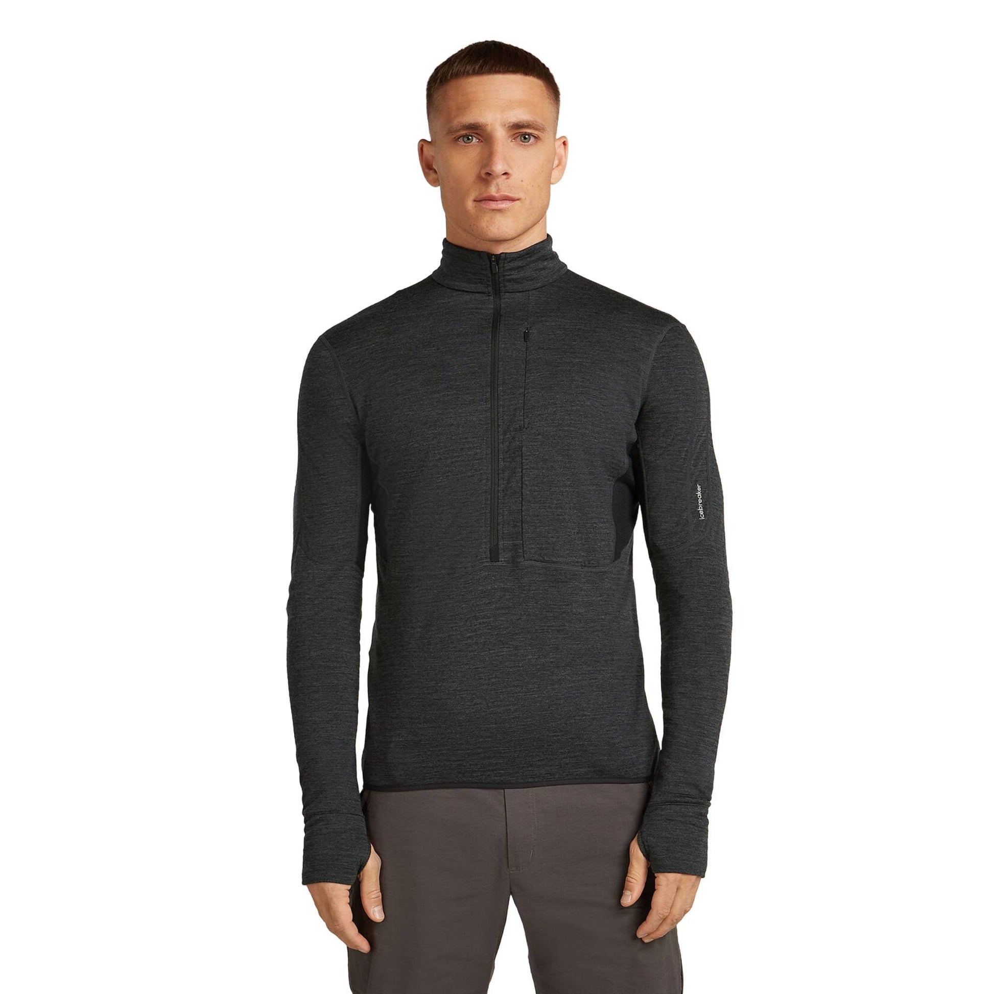 Icebreaker 200 RealFleece Descender Mens LS Half Zip - Skiis & Biikes