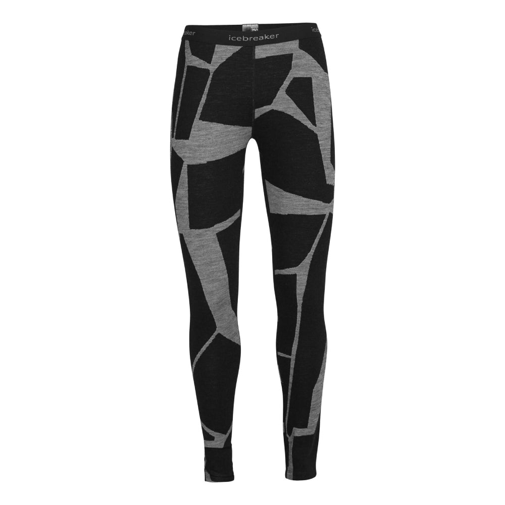 Icebreaker 250 Vertex Fractured Landscapes Womens Leggings - Skiis & Biikes