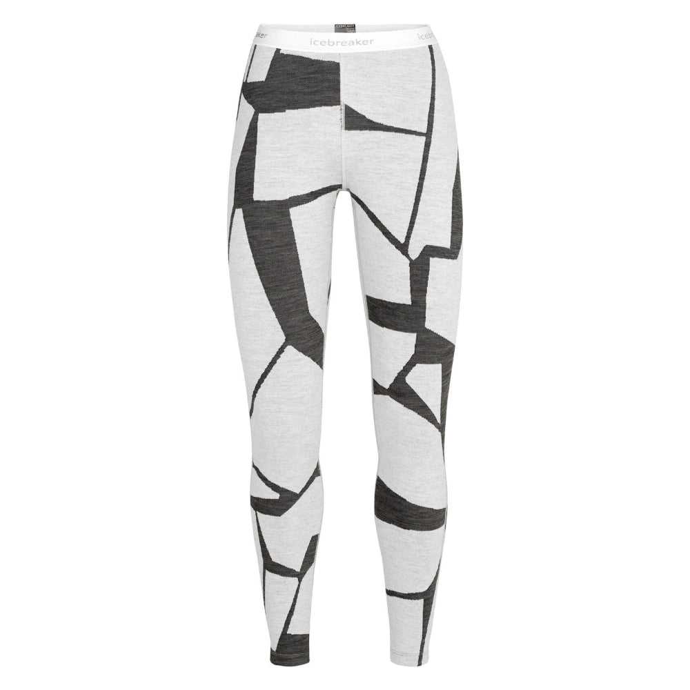 Icebreaker 250 Vertex Fractured Landscapes Womens Leggings - Skiis & Biikes