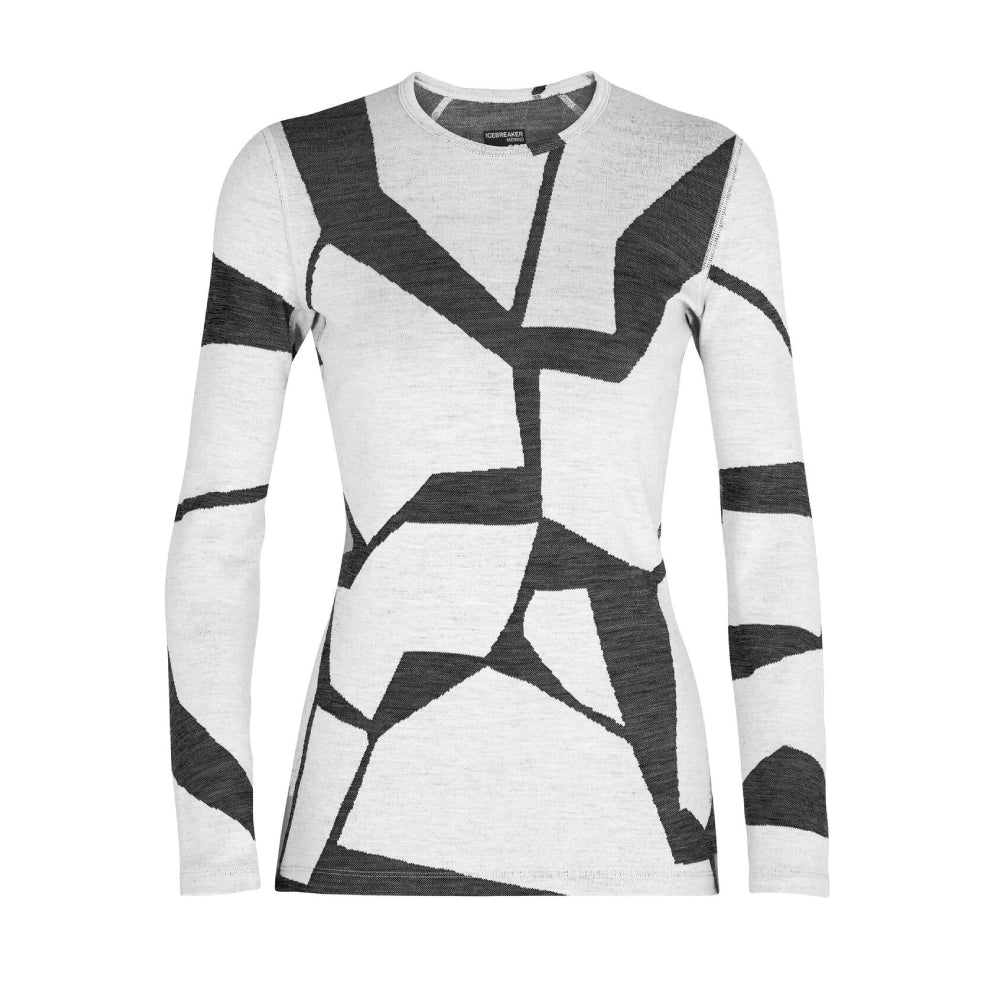 Icebreaker 250 Vertex Fractured Landscapes Womens LS Crewe - Skiis & Biikes