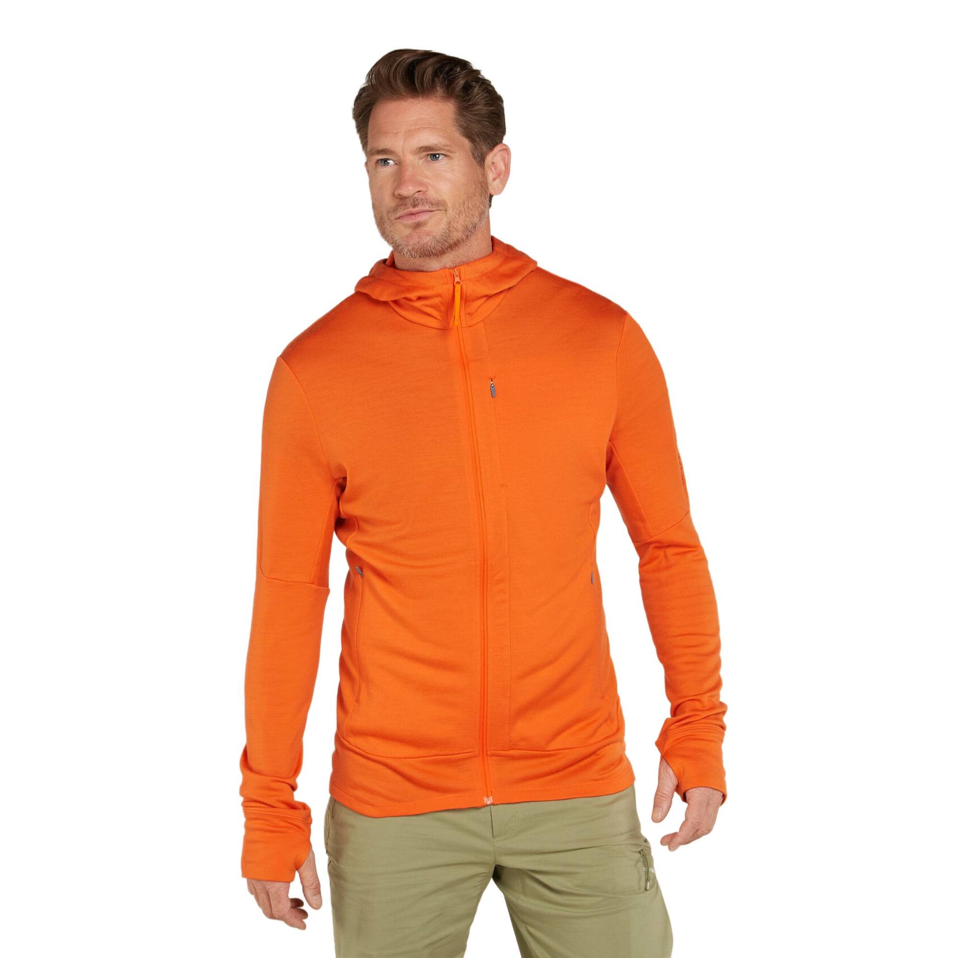 Icebreaker 260 Quantum Mens LS Zip Hoodie - Skiis & Biikes