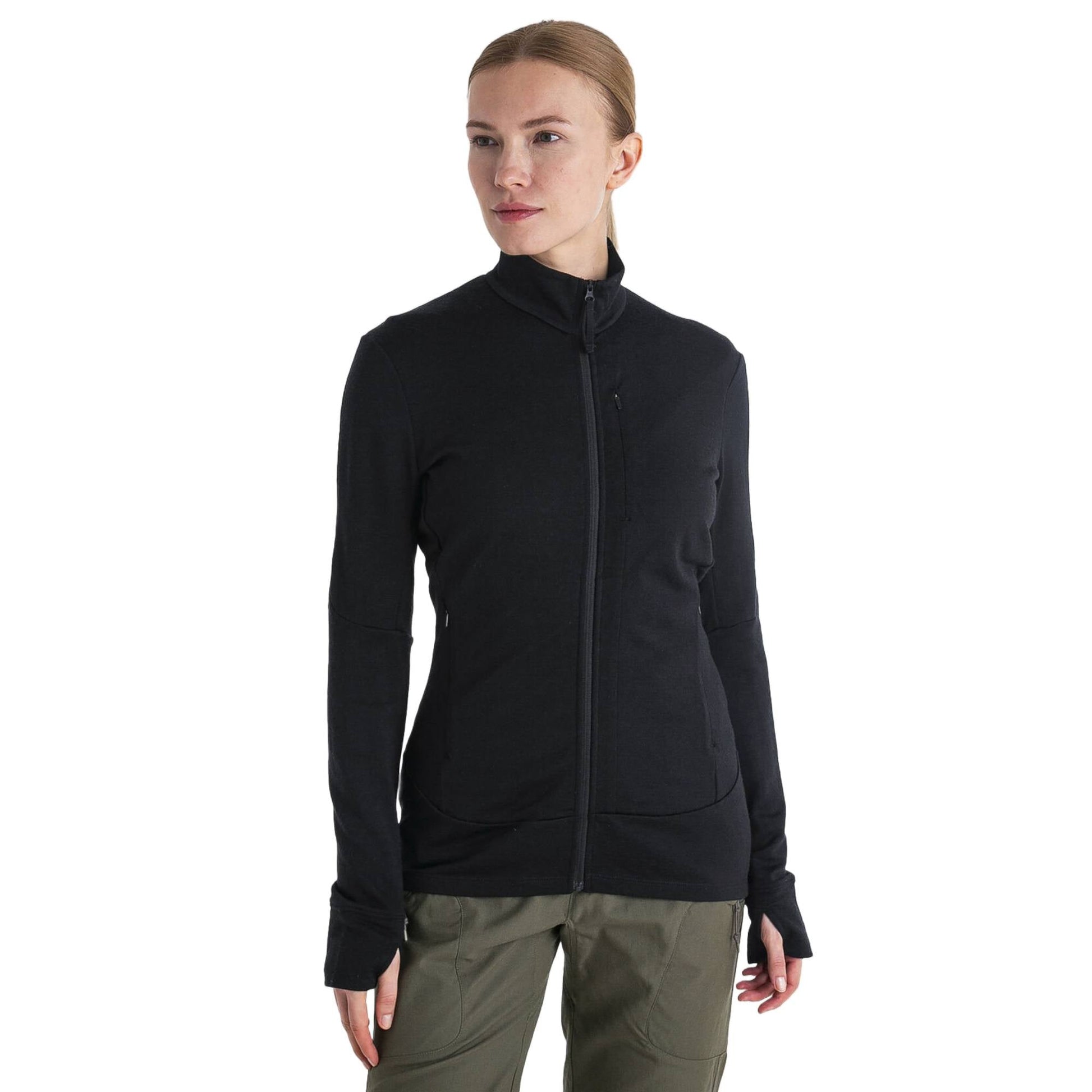 Icebreaker 260 Quantum Womens LS Zip - Skiis & Biikes