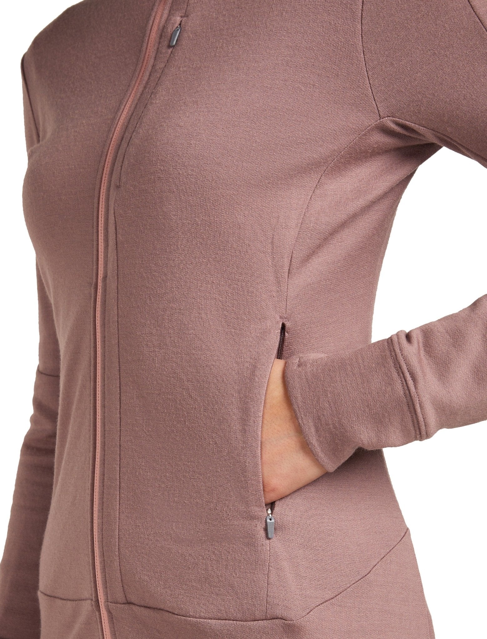 Icebreaker 260 Quantum Womens LS Zip Hoodie - Skiis & Biikes