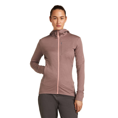 Icebreaker 260 Quantum Womens LS Zip Hoodie - Skiis & Biikes
