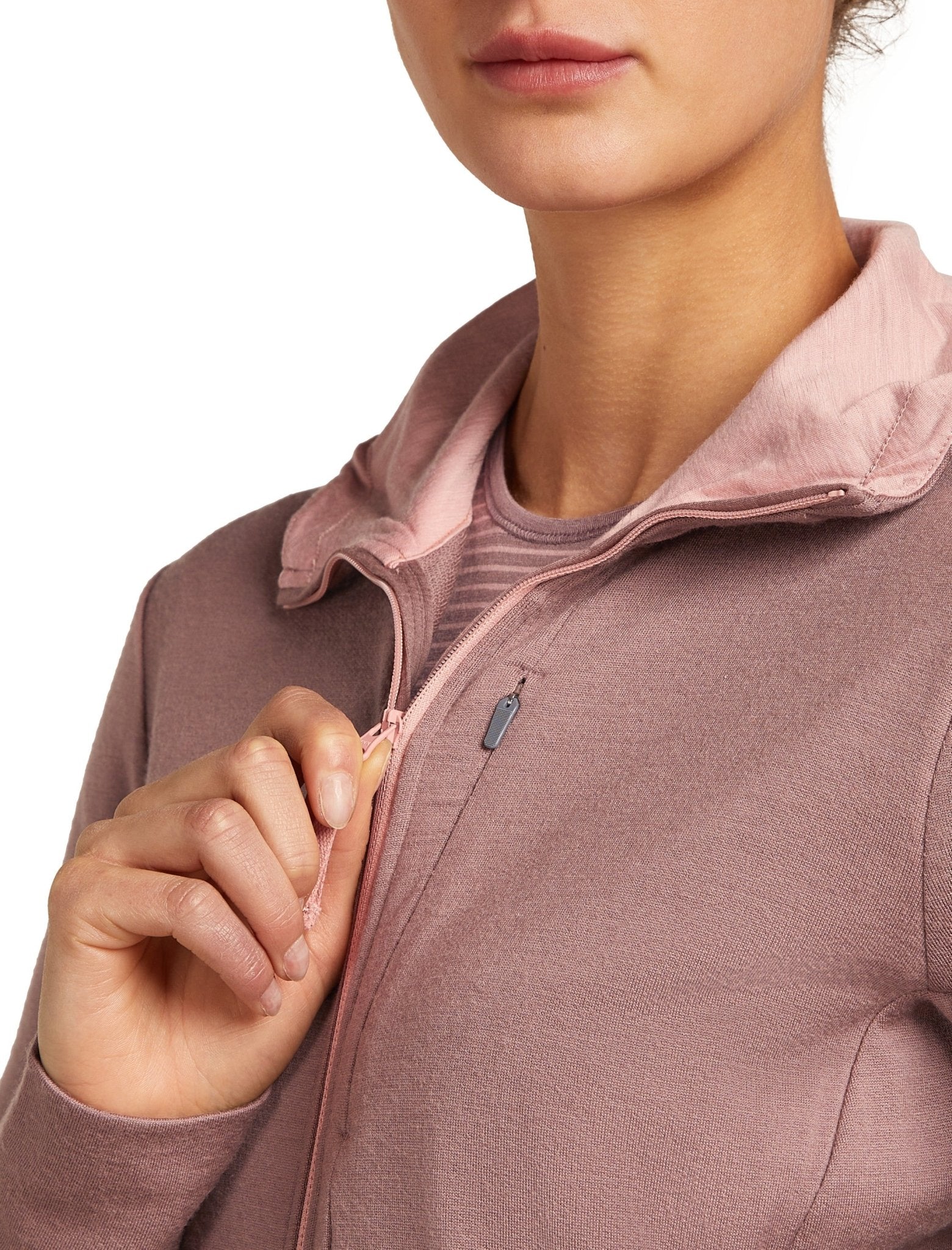 Icebreaker 260 Quantum Womens LS Zip Hoodie - Skiis & Biikes