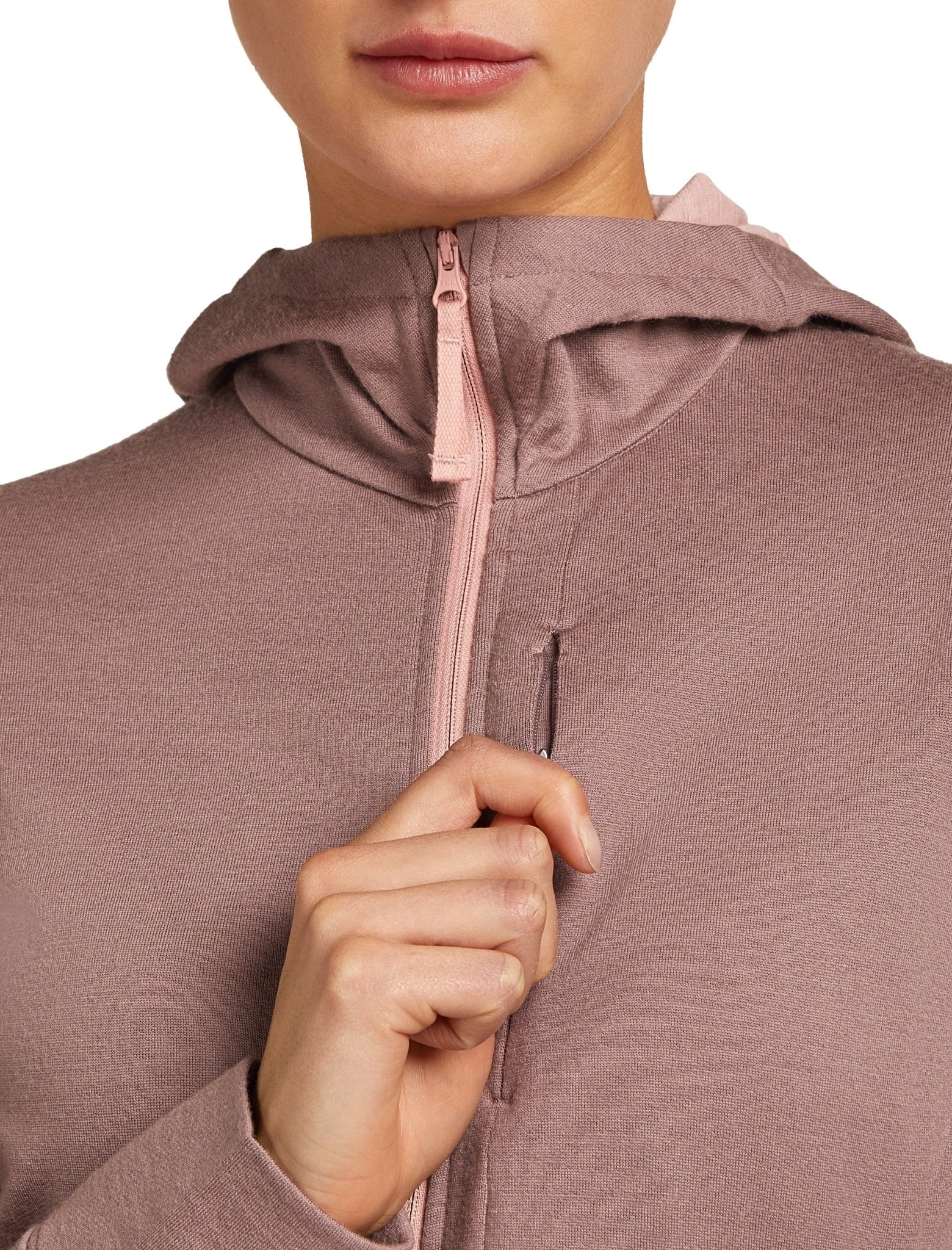 Icebreaker 260 Quantum Womens LS Zip Hoodie - Skiis & Biikes