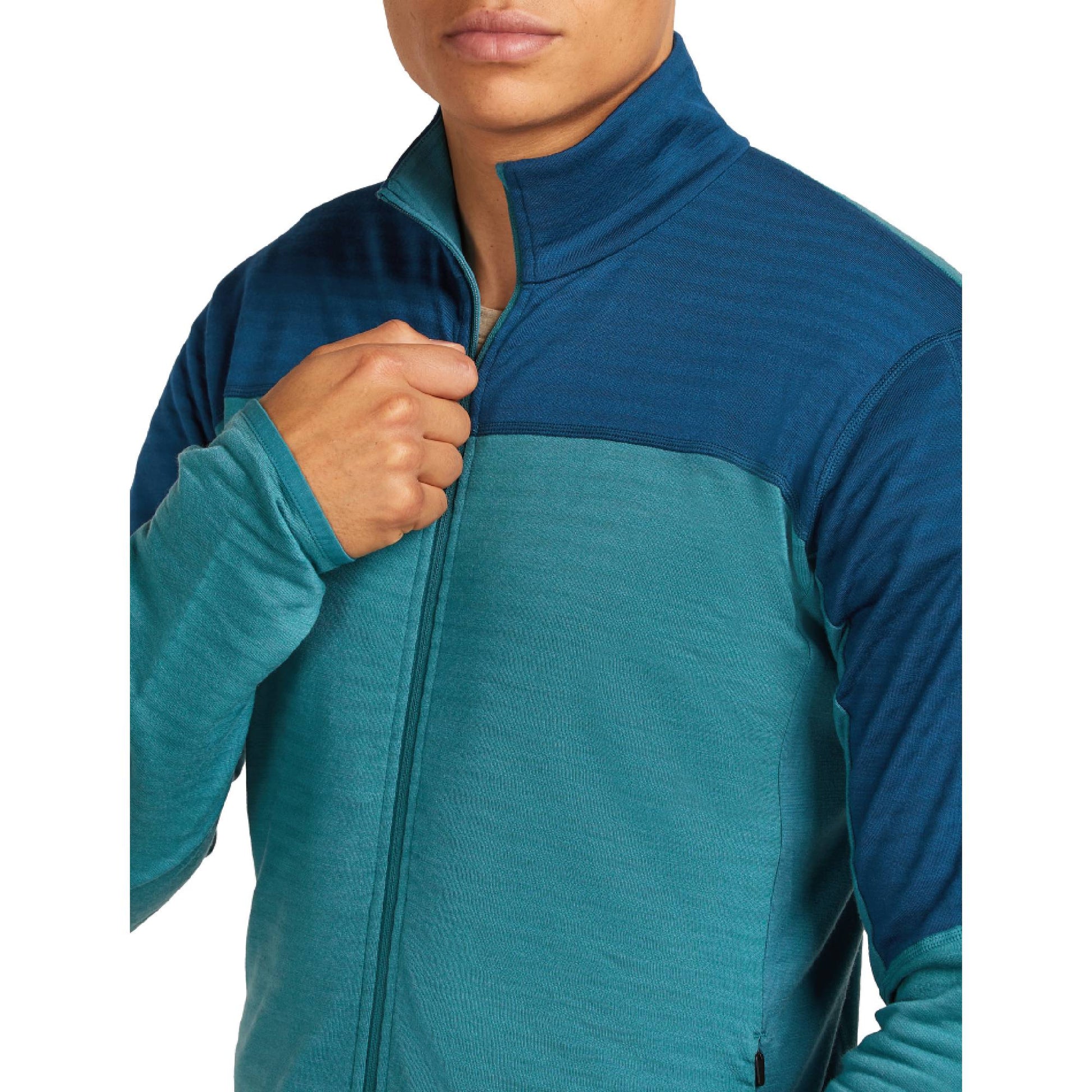 Icebreaker 300 RealFleece Descender Mens LS Zip - Skiis & Biikes