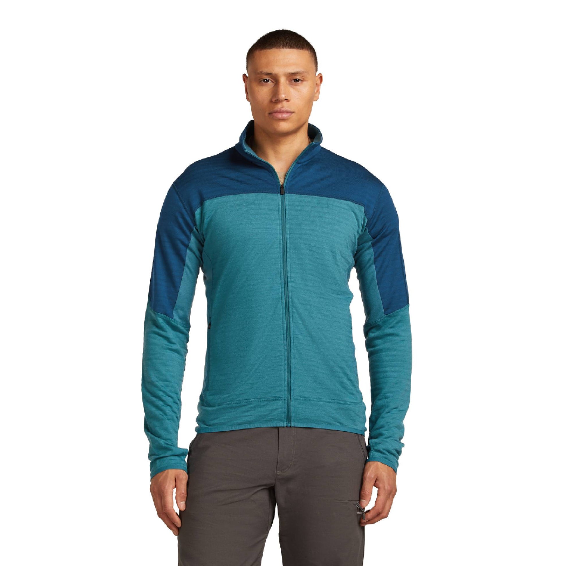 Icebreaker 300 RealFleece Descender Mens LS Zip - Skiis & Biikes